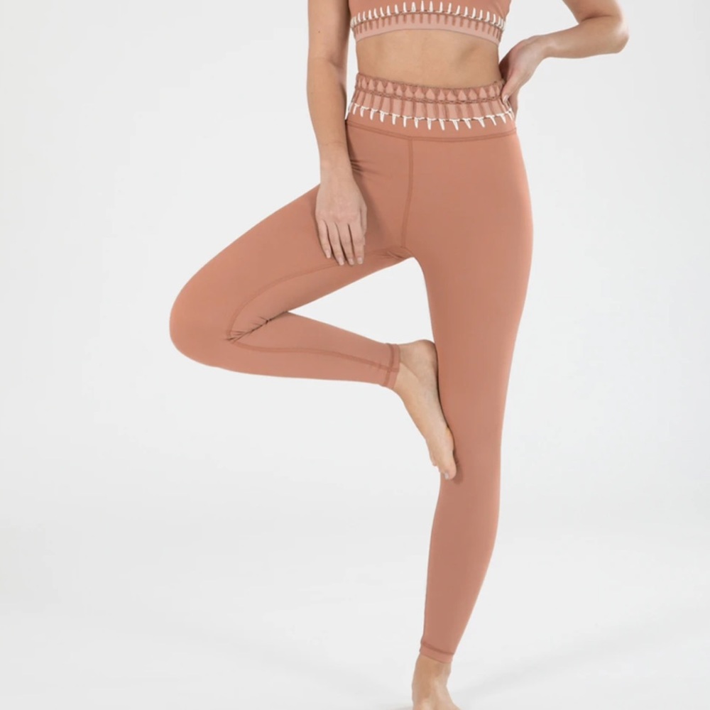 XXIV Active Loop Crochet Tights in Desert Rose